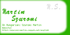 martin szuromi business card